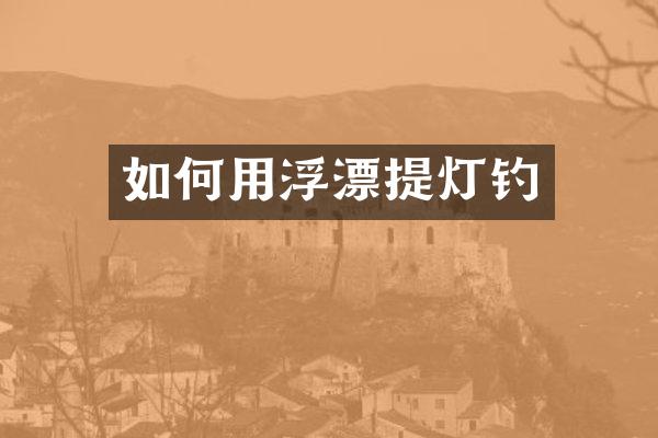 如何用浮漂提灯钓