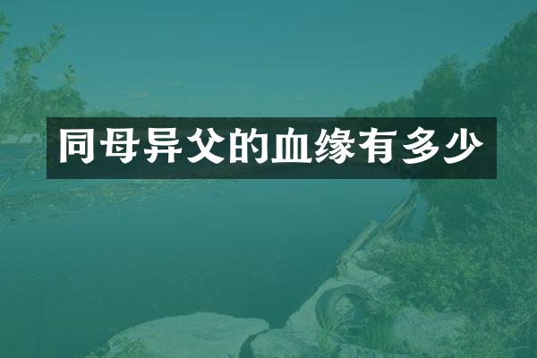 同母异父的血缘有多少