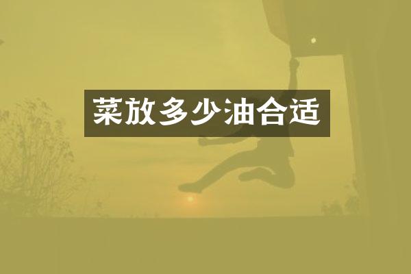 菜放多少油合适