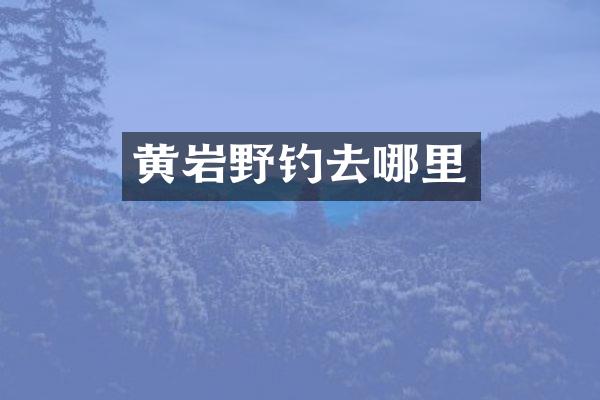 黄岩野钓去哪里