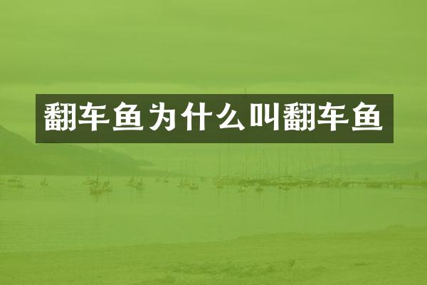 翻车鱼为什么叫翻车鱼