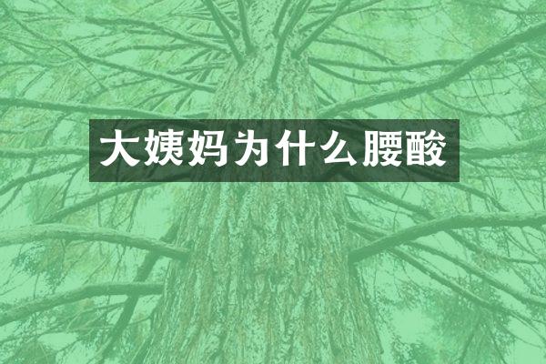 大姨妈为什么腰酸