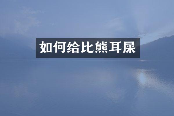 如何给比熊耳屎