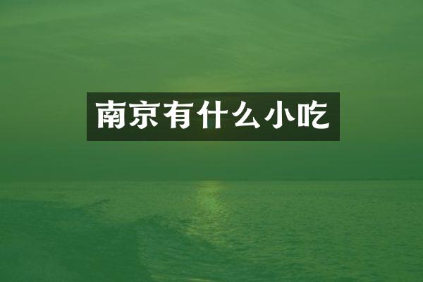 南京有什么小吃