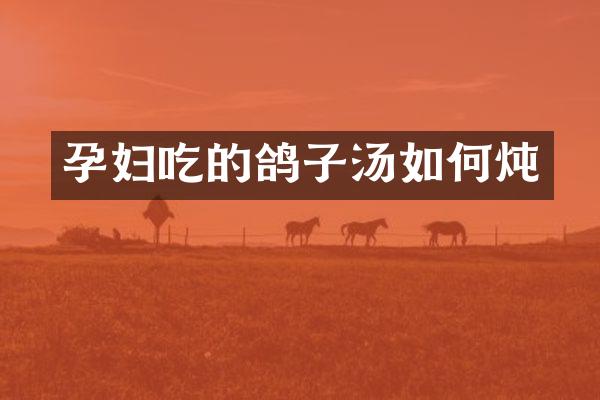 孕妇吃的鸽子汤如何炖