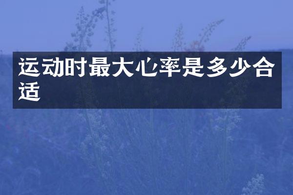 运动时最大心率是多少合适
