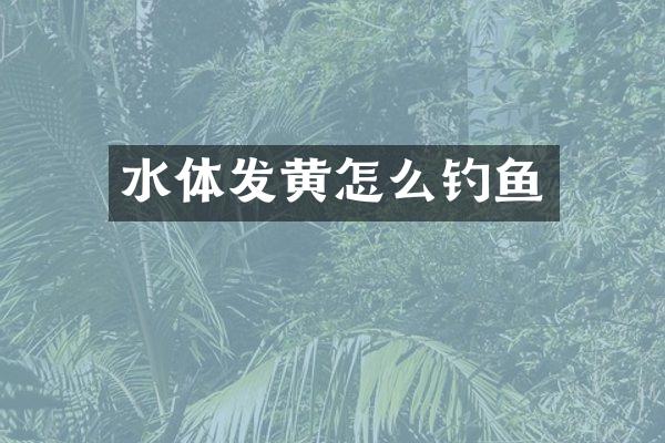 水体发黄怎么钓鱼