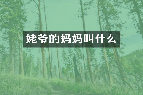 姥爷的妈妈叫什么