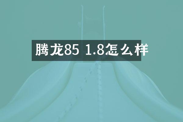 腾龙85 1.8怎么样