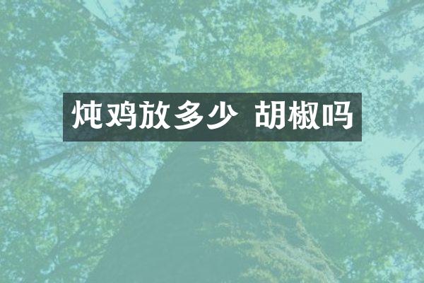 炖鸡放多少 胡椒吗