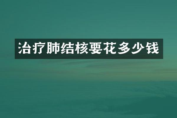 治疗肺结核要花多少钱
