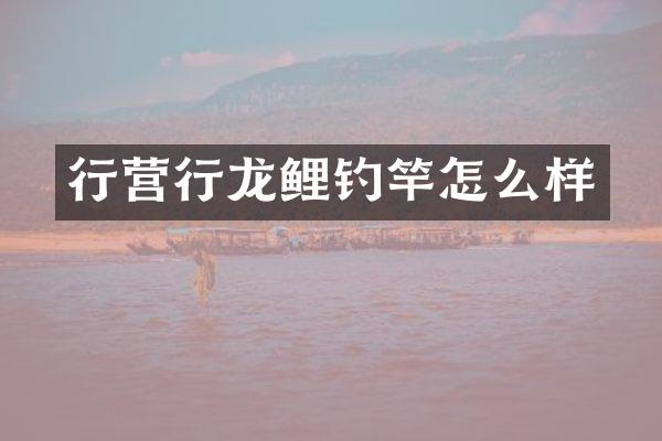 行营行龙鲤钓竿怎么样