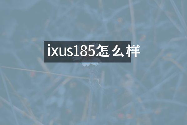 ixus185怎么样