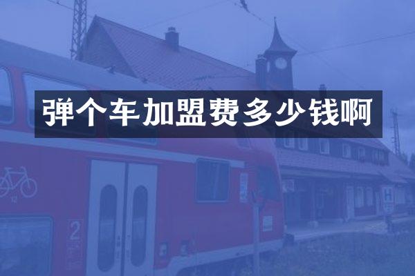弹个车加盟费多少钱啊