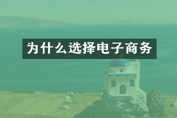 为什么选择电子商务