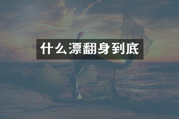 什么漂翻身到底