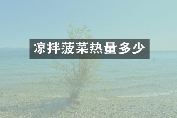 凉拌菠菜热量多少