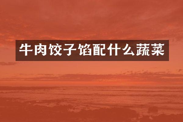 牛肉饺子馅配什么蔬菜