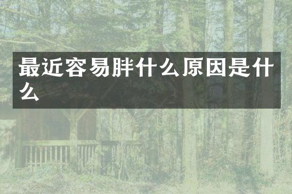 最近容易胖什么原因是什么