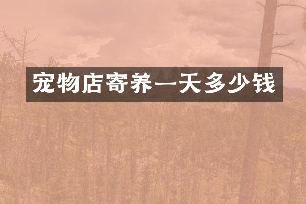 宠物店寄养一天多少钱