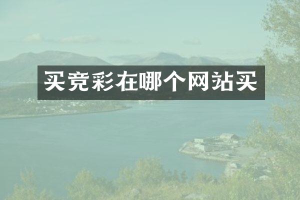 买竞彩在哪个网站买