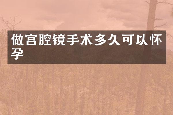 做宫腔镜手术多久可以怀孕