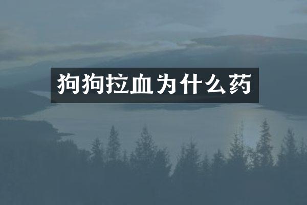 狗狗拉血为什么药