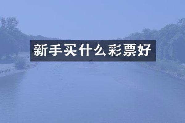 新手买什么彩票好