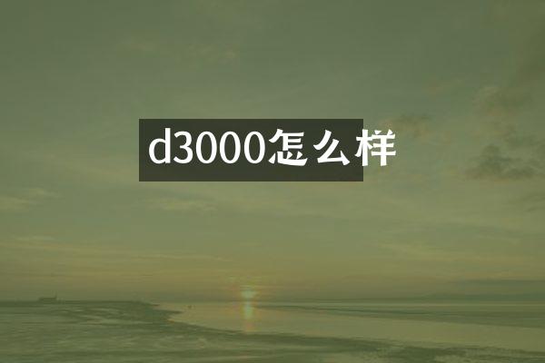 d3000怎么样