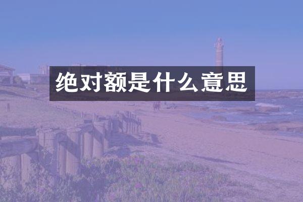 绝对额是什么意思