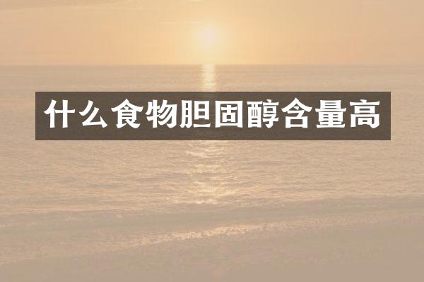 什么食物胆固醇含量高