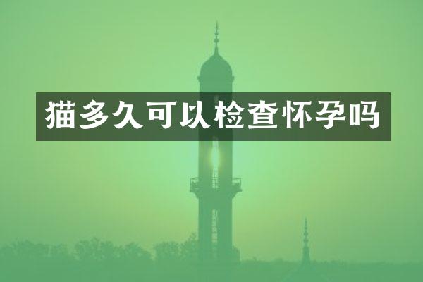猫多久可以检查怀孕吗