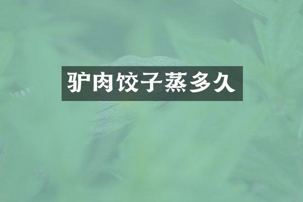 驴肉饺子蒸多久