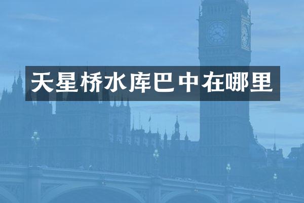 天星桥水库巴中在哪里