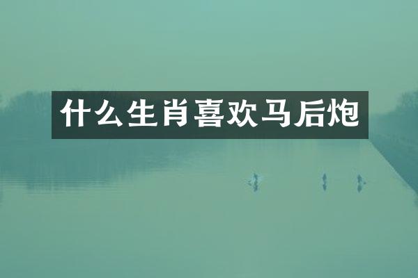 什么生肖喜欢马后炮