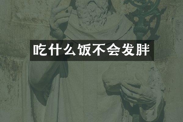 吃什么饭不会发胖