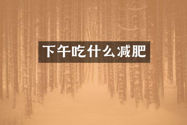 下午吃什么减肥