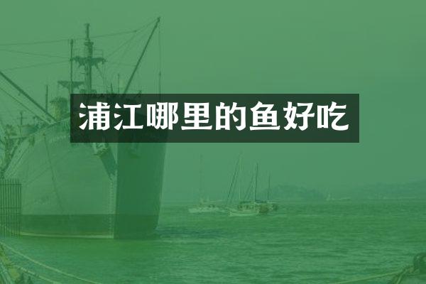 浦江哪里的鱼好吃