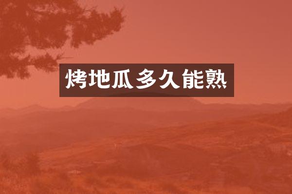 烤地瓜多久能熟