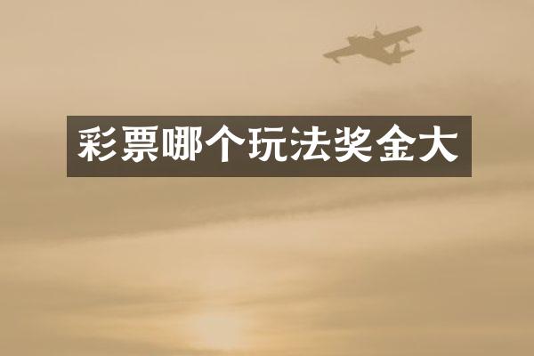 彩票哪个玩法奖金大