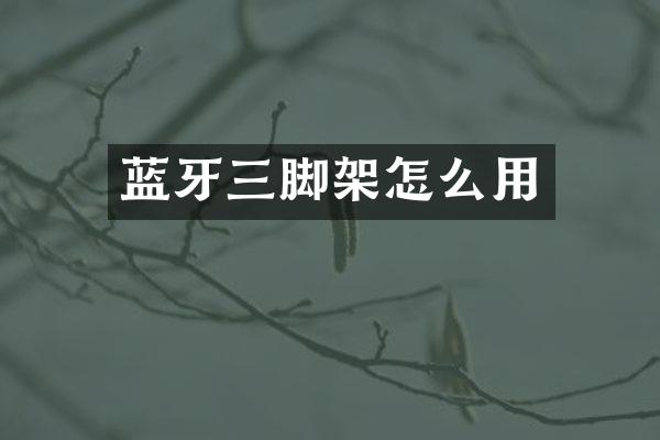蓝牙三脚架怎么用