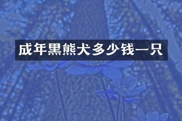 成年黑熊犬多少钱一只
