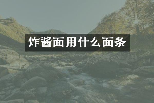 炸酱面用什么面条