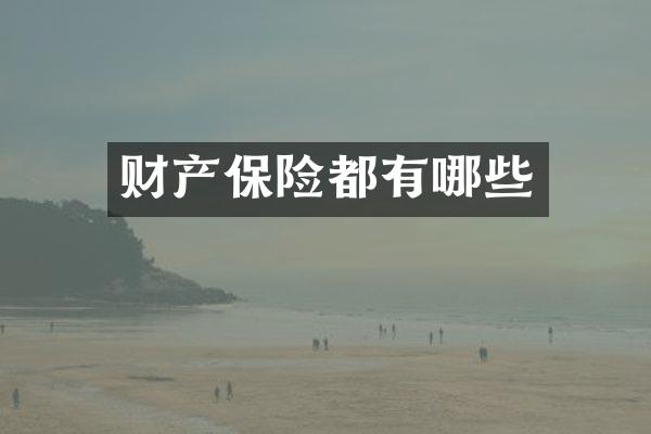 财产保险都有哪些