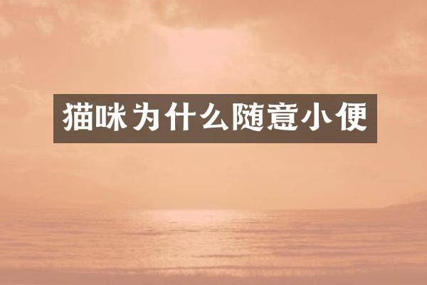 猫咪为什么随意小便