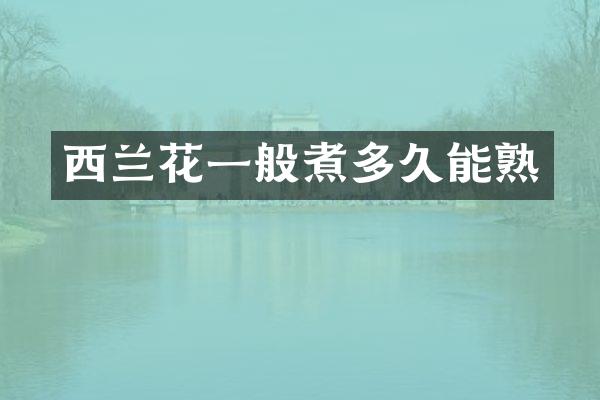 西兰花一般煮多久能熟