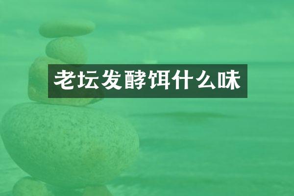 老坛发酵饵什么味