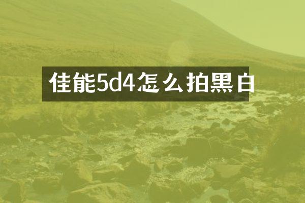 佳能5d4怎么拍黑白