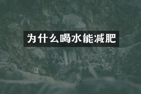 为什么喝水能减肥