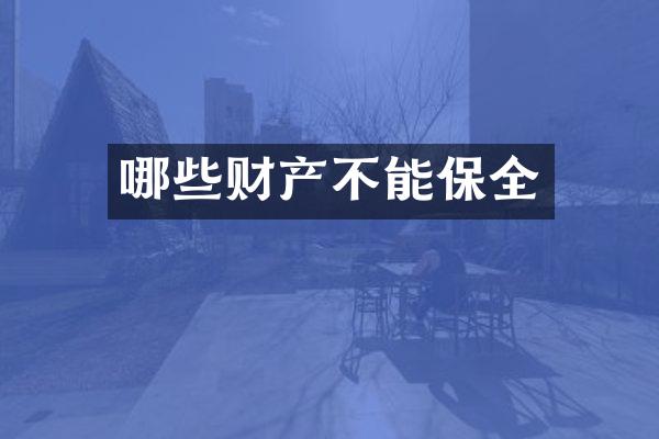 哪些财产不能保全